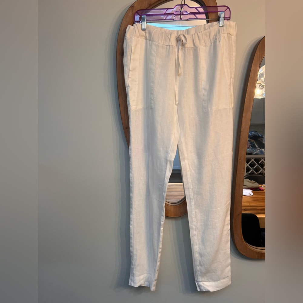 Enza Costa White Linen Pants